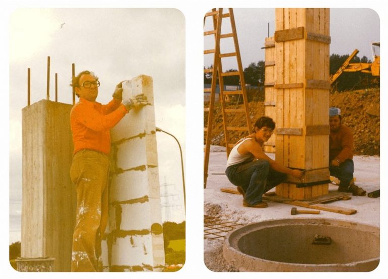 Vater und Sohn: Bau des Firmengebäudes 1979